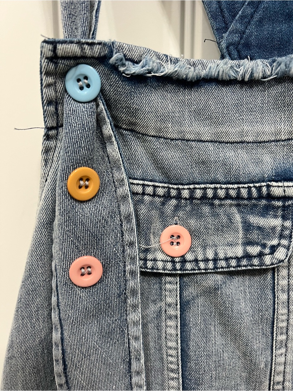 Blue Velvet Fun and Funky Overalls with Colorful Embroidery and Patchwork. - Picture 4 of 10